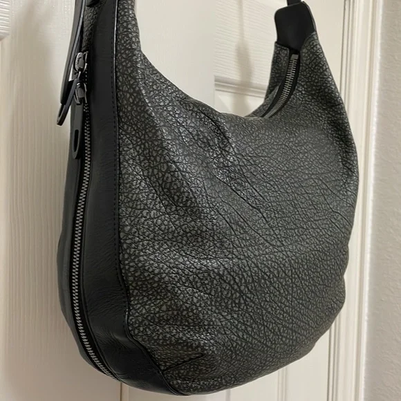 Rag & Bone Iron Grey Leather Bradbury Zip Hobo